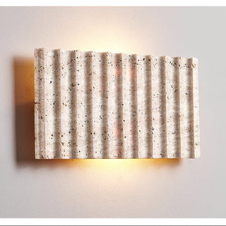 Travertine Ribbed Wall Sconce-Neutral Decor