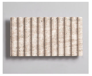 Travertine Ribbed Wall Sconce-Neutral Decor