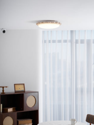 Travertine Scallop Edge Ceiling Light-Neutral Decor
