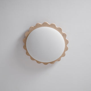 Travertine Scallop Edge Ceiling Light-Neutral Decor
