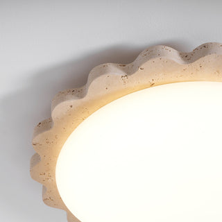 Travertine Scallop Edge Ceiling Light-Neutral Decor