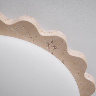 Travertine Scallop Edge Ceiling Light-Neutral Decor