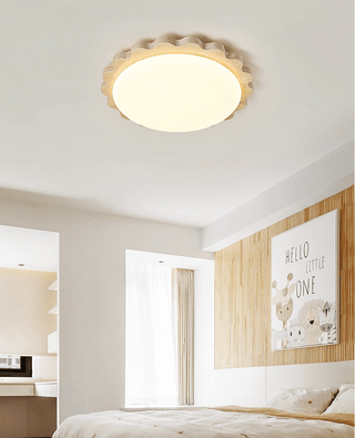 Travertine Scallop Edge Ceiling Light-Neutral Decor