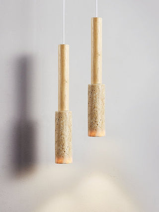 Travertine Stick Pendant Light-Neutral Decor
