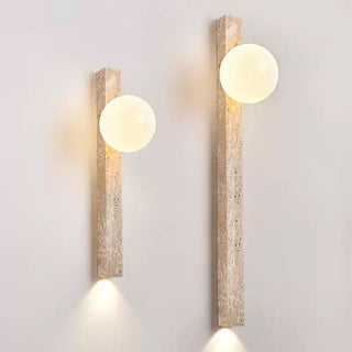 Travertine Stripe Wall Sconce-Neutral Decor