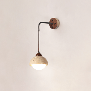 Travertine Swing Arm Wall Sconce-Neutral Decor