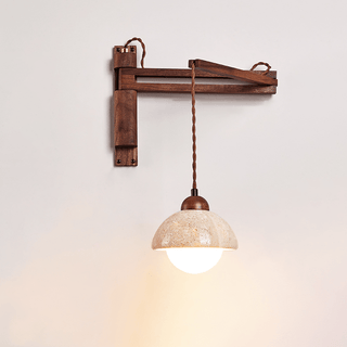 Travertine Swing Arm Wall Sconce-Neutral Decor