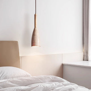 Travertine Teardrop Pendant Light-Neutral Decor