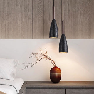 Travertine Teardrop Pendant Light-Neutral Decor
