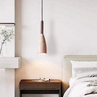 Travertine Teardrop Pendant Light-Neutral Decor