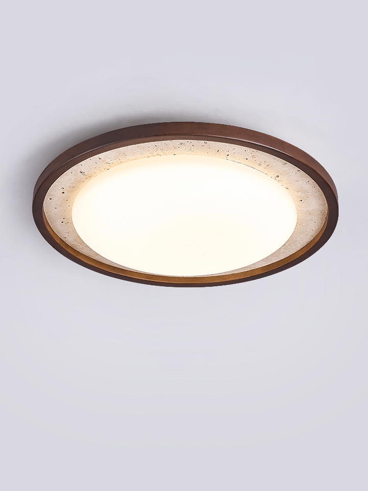 Bexm Plafonnier Rond Jaune en Travertin