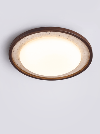 Bexm Plafonnier Rond Jaune en Travertin