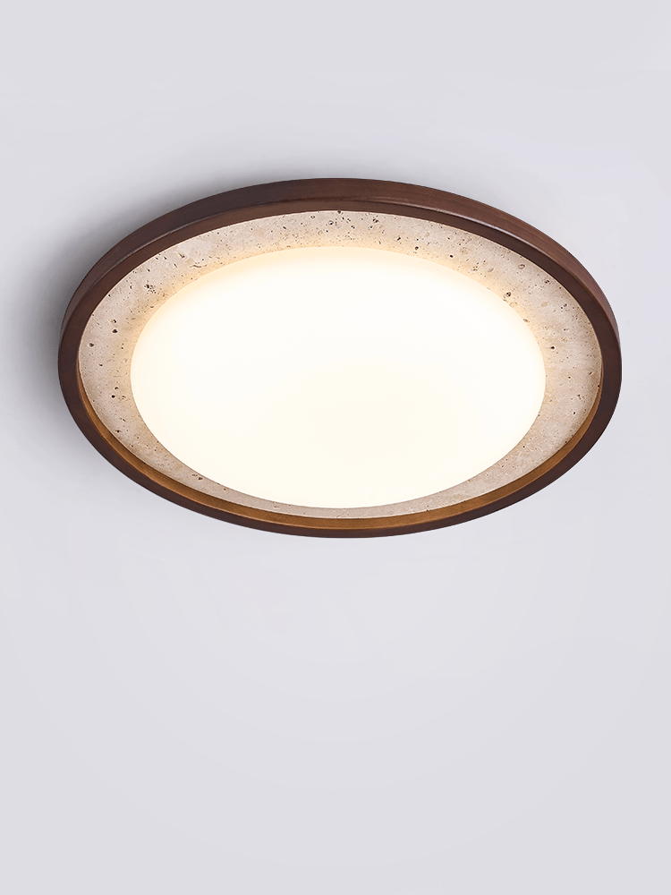 Bexm Plafonnier Rond Jaune en Travertin