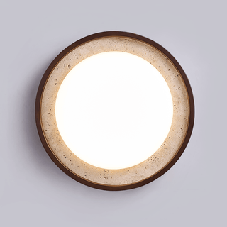 Bexm Plafonnier Rond Jaune en Travertin