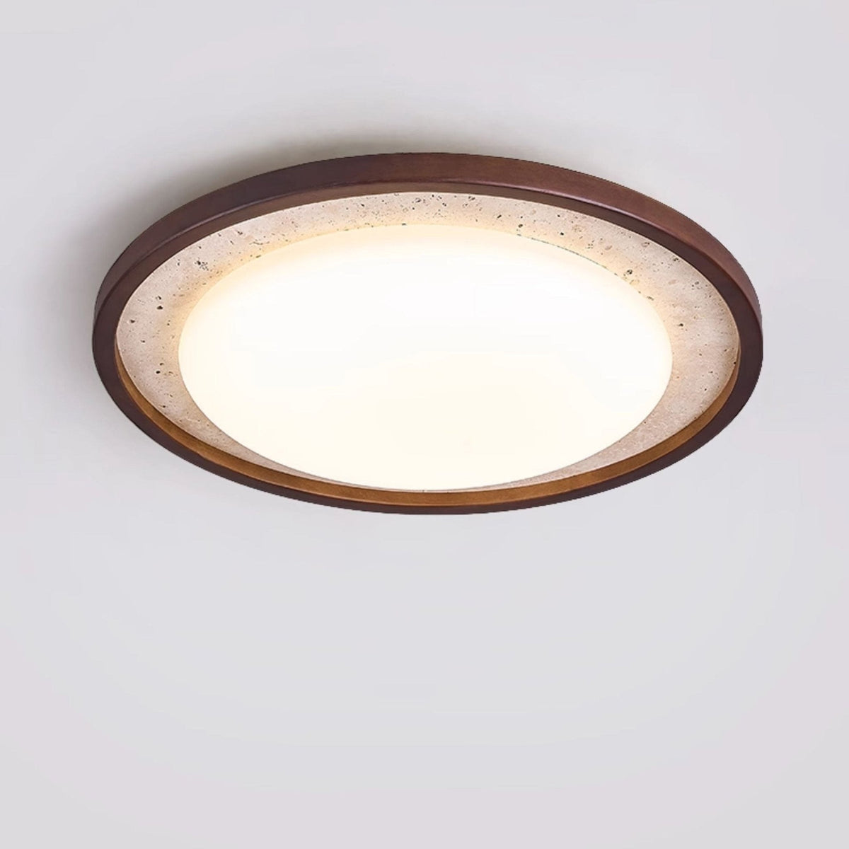 Bexm Plafonnier Rond Jaune en Travertin