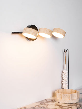 Ceshair Applique Murale Multi Tête en Travertin Lumière de Coiffeuse