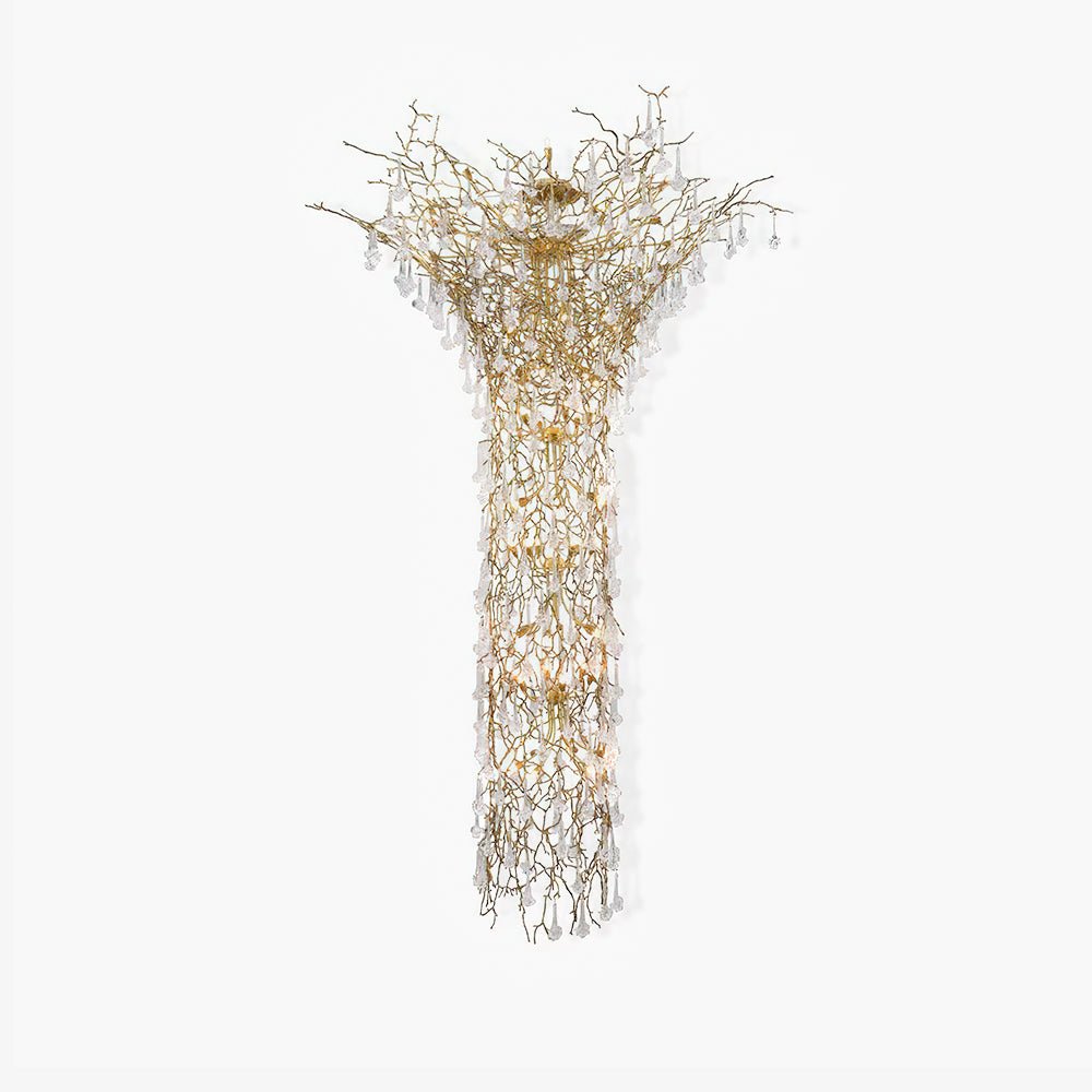 Ivariane Lustre Laiton Cristal Forme Branche d'Arbre et Échelle