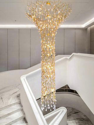 Abeleisa Lustre Laiton Cristal Forme Branche d'Arbre et Échelle