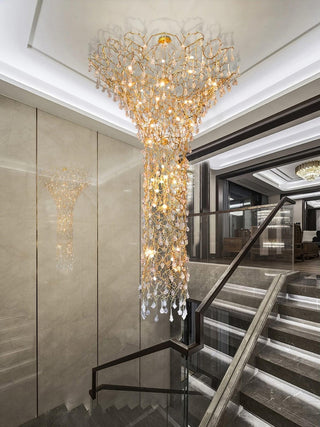 Abeleisa Lustre Laiton Cristal Forme Branche d'Arbre et Échelle