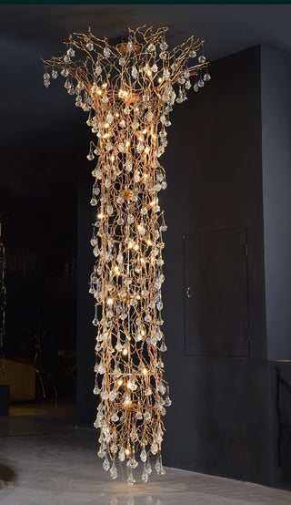 Abeleisa Lustre Laiton Cristal Forme Branche d'Arbre et Échelle