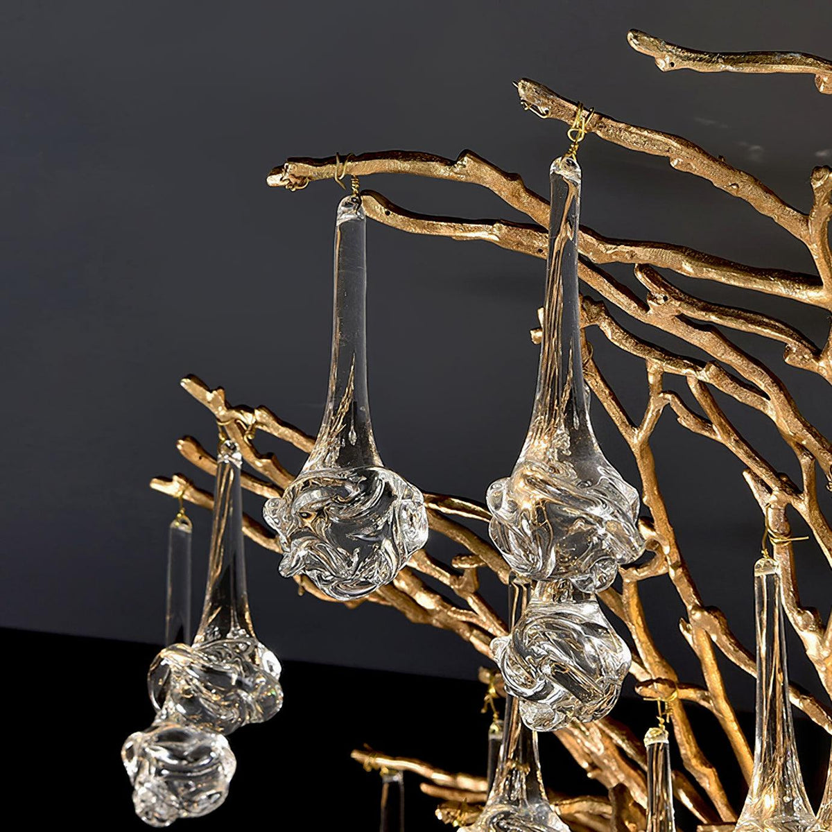 Ivariane Lustre Laiton Cristal Forme Branche d'Arbre et Échelle