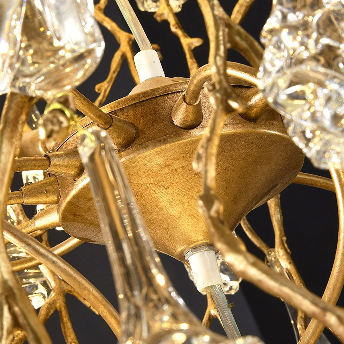 Ivariane Lustre Laiton Cristal Forme Branche d'Arbre et Échelle