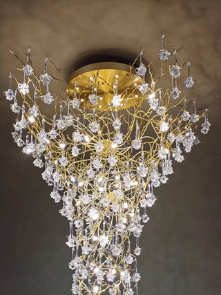Abeleisa Lustre Laiton Cristal Forme Branche d'Arbre et Échelle