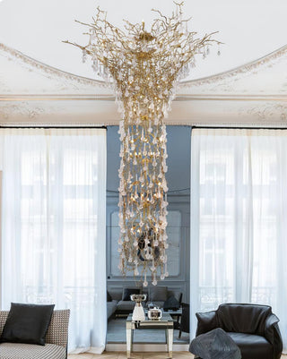 Abeleisa Lustre Laiton Cristal Forme Branche d'Arbre et Échelle