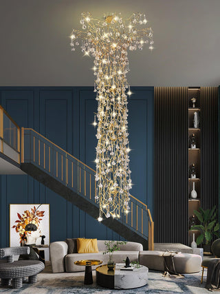 Abeleisa Lustre Laiton Cristal Forme Branche d'Arbre et Échelle
