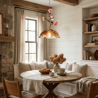 Trellis Rose Pendant Lamp-Neutral Decor