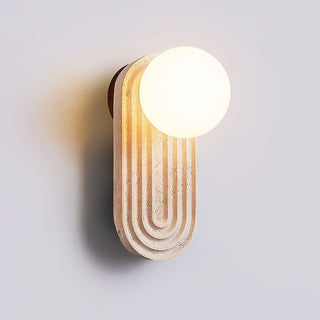 Elvelos Moderne Minimaliste Travertin Verre Applique Murale