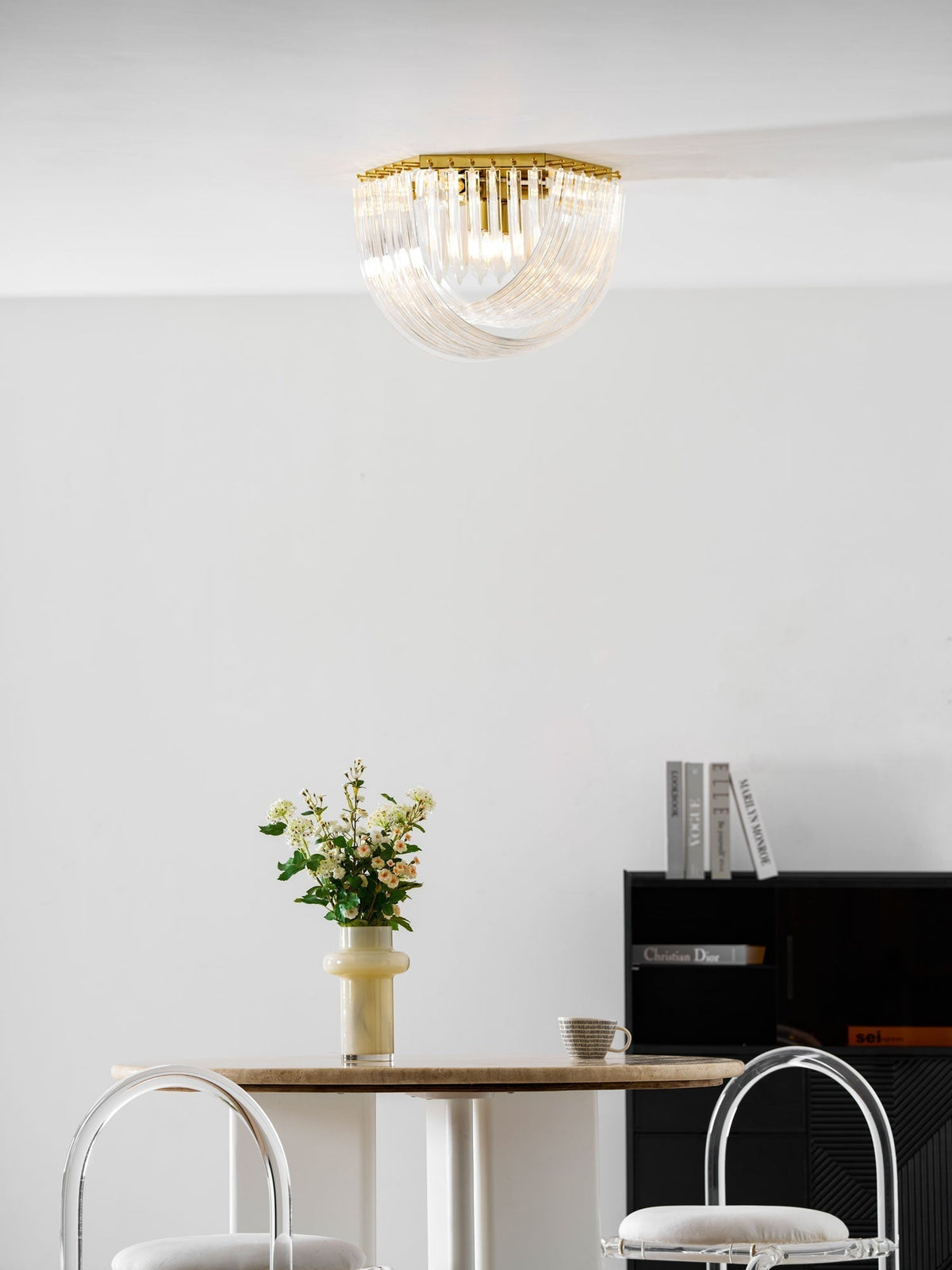 Ilviane Lampe de Plafond en Verre Luxe