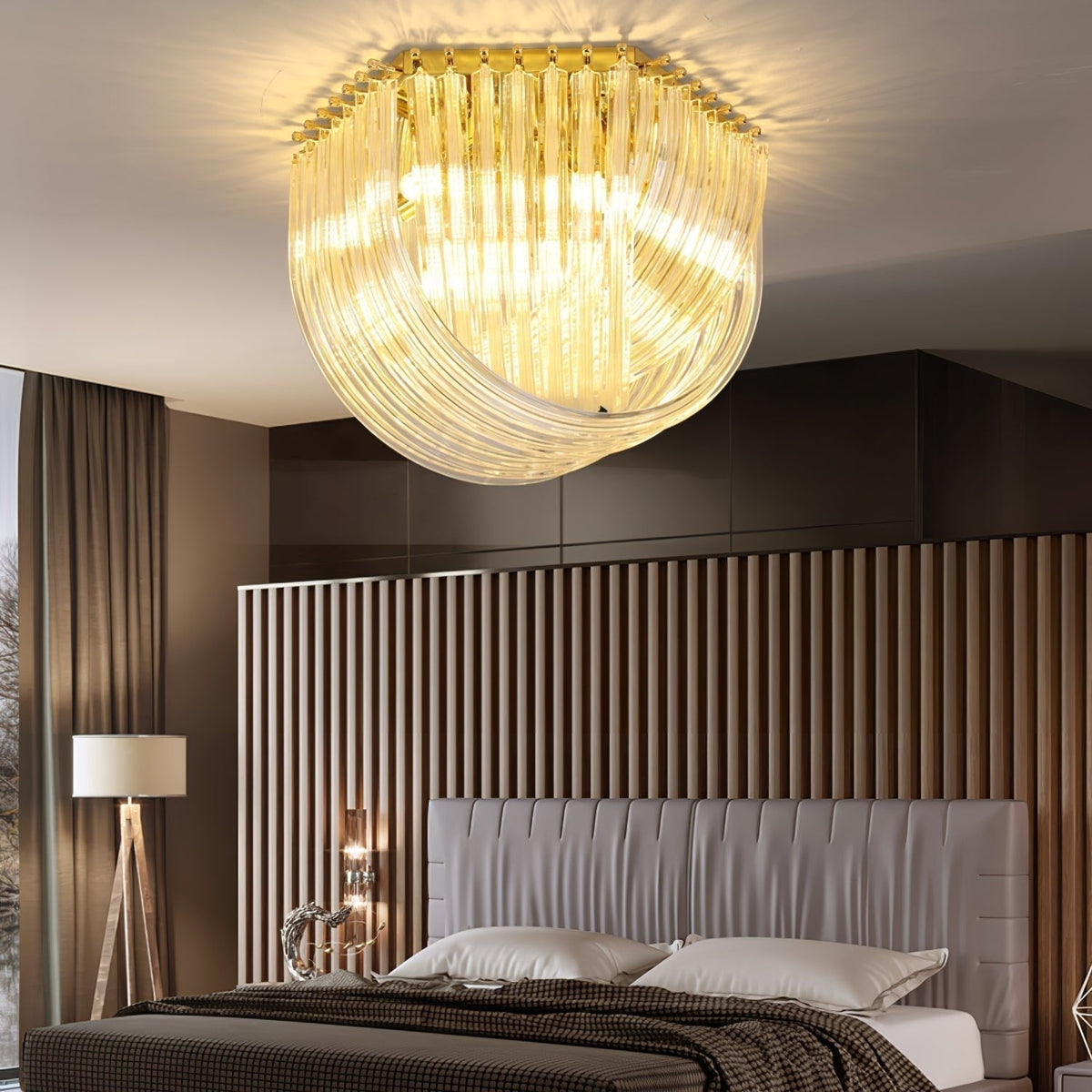 Ilviane Lampe de Plafond en Verre Luxe