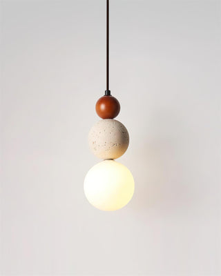 Ritta Suspension Triple Sphère Travertin-Luire