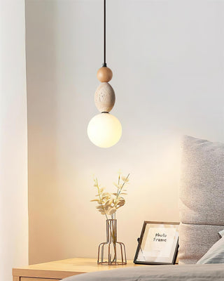 Ritta Suspension Triple Sphère Travertin-Luire