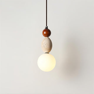 Ritta Suspension Triple Sphère Travertin-Luire