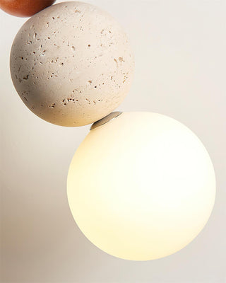 Ritta Suspension Triple Sphère Travertin-Luire