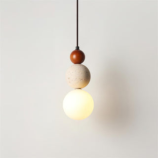 Ritta Suspension Triple Sphère Travertin-Luire