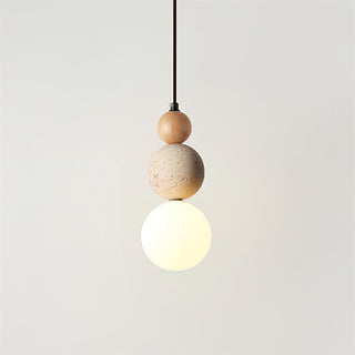 Ritta Suspension Triple Sphère Travertin-Luire