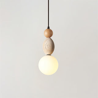 Ritta Suspension Triple Sphère Travertin-Luire