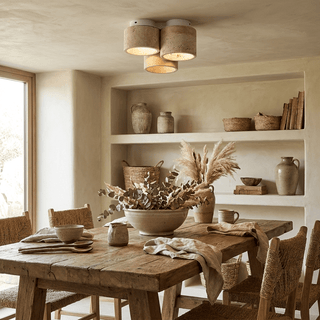 Trio Travertine Ceiling Light-Neutral Decor