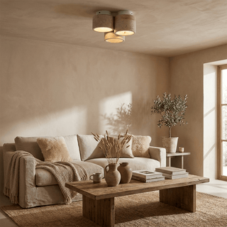 Trio Travertine Ceiling Light-Neutral Decor