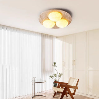 Trio Travertine Ceiling Light-Neutral Decor