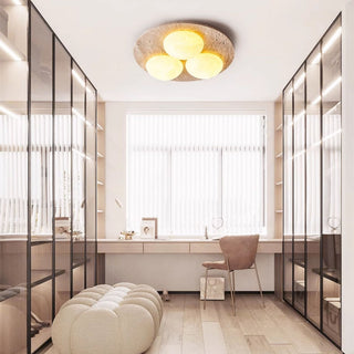 Trio Travertine Ceiling Light-Neutral Decor