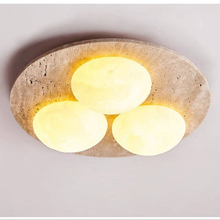 Trio Travertine Ceiling Light-Neutral Decor