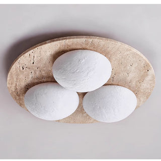 Trio Travertine Ceiling Light-Neutral Decor
