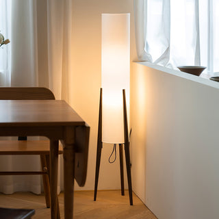 Triluxe Lampadaire en Bois Et Tissu Moderne