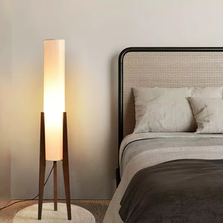 Triluxe Lampadaire en Bois Et Tissu Moderne
