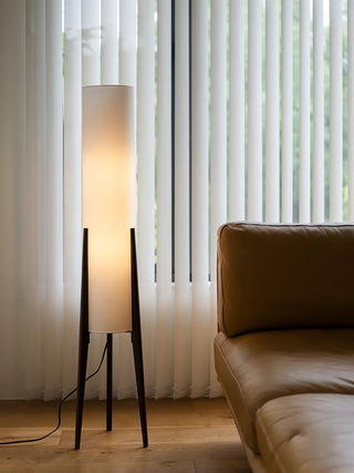 Triluxe Lampadaire en Bois Et Tissu Moderne