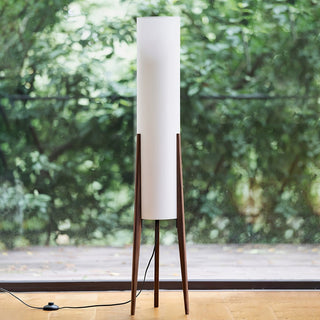 Triluxe Lampadaire en Bois Et Tissu Moderne